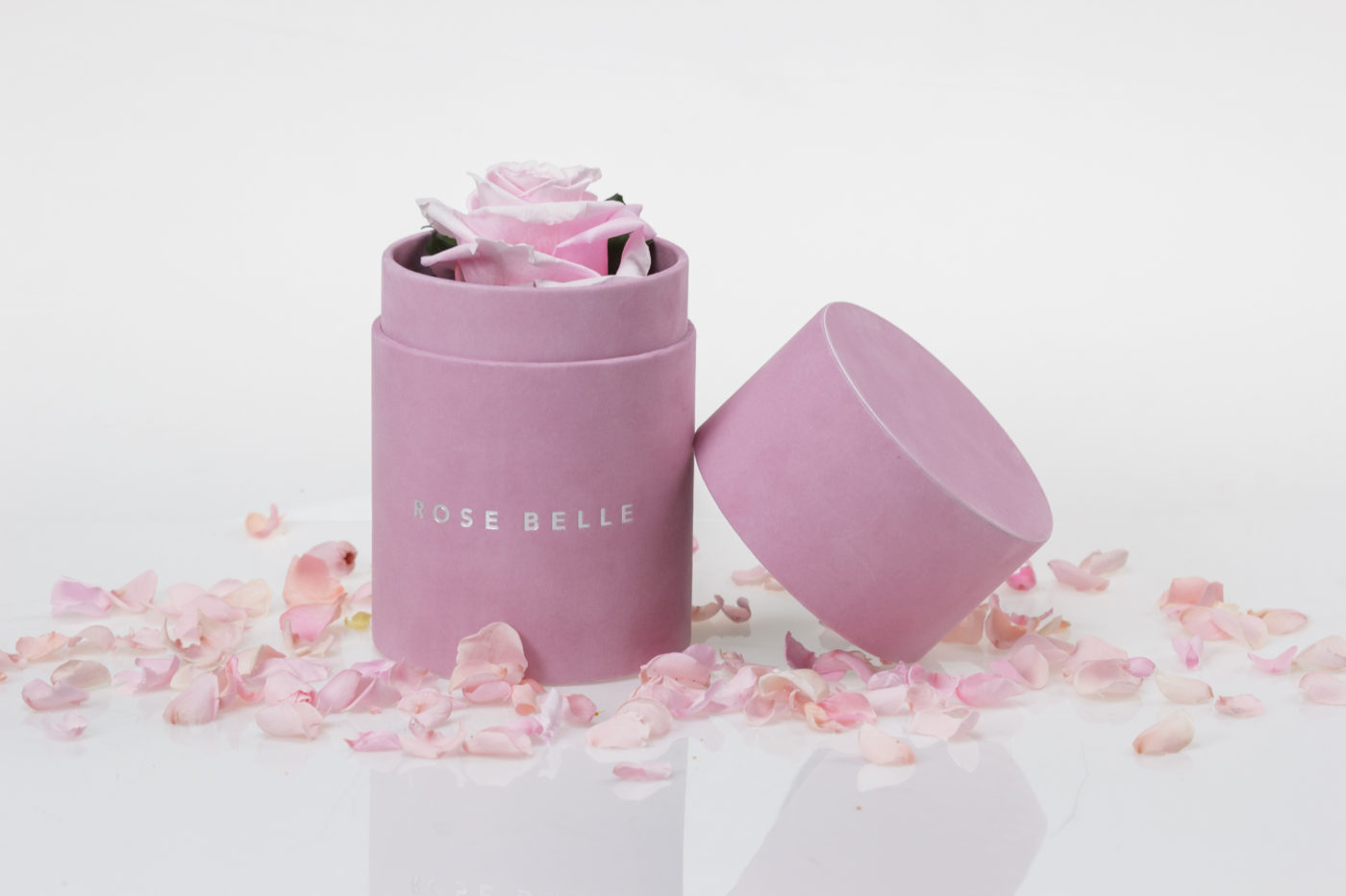 Mini Box S flokowany różowy