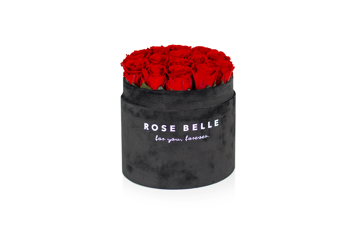 Rose Belle Box M flokowany czarny