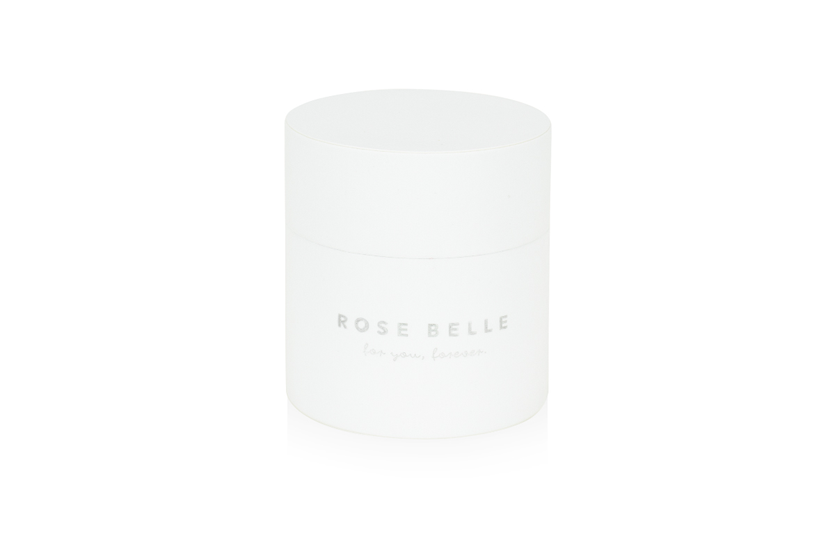 Rose Belle Box M flokowany biały