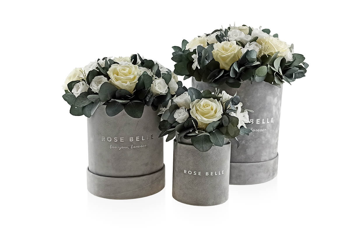 Rose Belle Box XL szary DeLuxe waniliowy z eukaliptusem