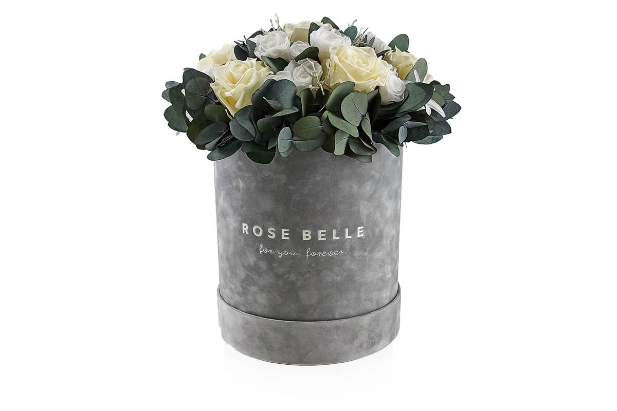 Rose Belle Box XL szary DeLuxe waniliowy z eukaliptusem